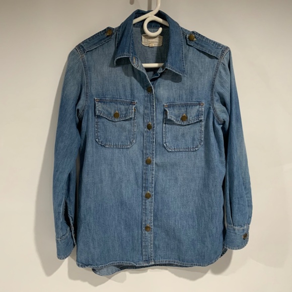 Current Elliot Sz 1 Denim Button Up Shirt - Picture 3 of 8
